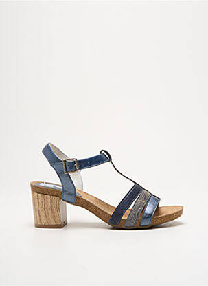 Sandales/nu pieds tissage satiné talon de 4 à 6cm bleu INEA femme