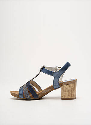 Sandales/nu pieds tissage satiné talon de 4 à 6cm bleu INEA femme