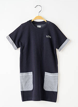 Robe courte doublure manches courtes bleu ELLE EST OU LA MER fille