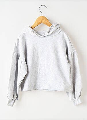 Sweat-shirt à capuche coupe droite manches longues gris TIFFOSI fille