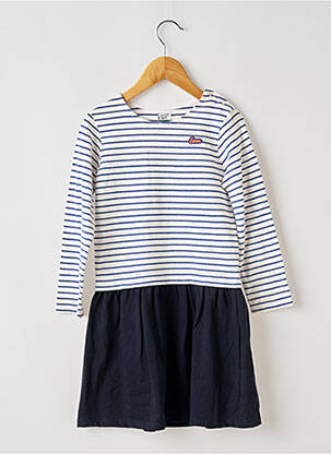 Robe mi-longue bleu ELLE EST OU LA MER pour fille