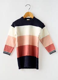 Robe pull maille tricot manches longues rose ELLE EST OU LA MER fille