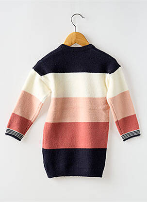 Robe pull maille tricot manches longues rose ELLE EST OU LA MER fille