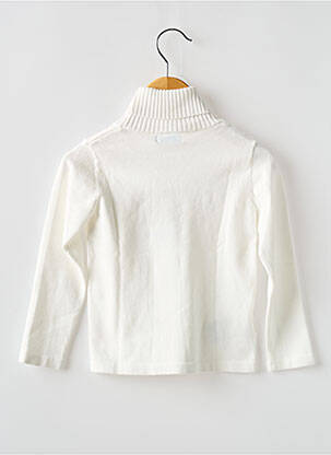 Pull col roulé coupe cintrée manches longues blanc MAYORAL fille