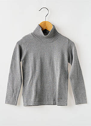 Pull col roulé coupe cintrée manches longues argent MAYORAL fille