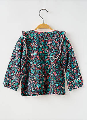 Blouse fermeture pressionnée manches longues bleu ELLE EST OU LA MER fille