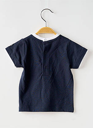 T-shirt fermeture pressionnée manches courtes bleu ELLE EST OU LA MER garçon