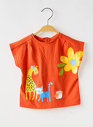 T-shirt stretch manches courtes orange MAYORAL fille