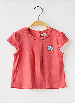 T-shirt stretch manches courtes rose ELLE EST OU LA MER fille