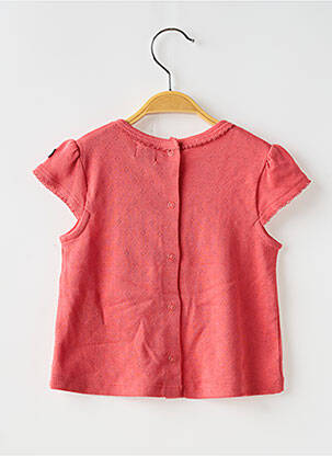 T-shirt stretch manches courtes rose ELLE EST OU LA MER fille