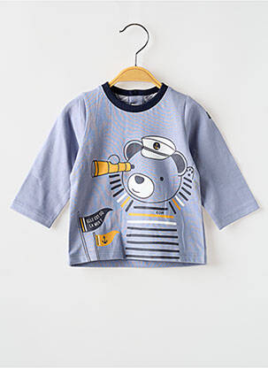 T-shirt bleu ELLE EST OU LA MER pour garçon