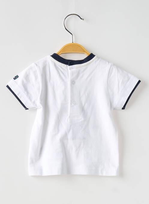 T-shirt fermeture pressionnée manches courtes blanc ELLE EST OU LA MER garcon