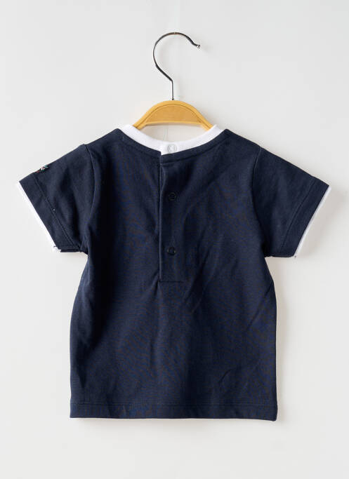 T-shirt fermeture pressionnée manches courtes bleu ELLE EST OU LA MER garcon