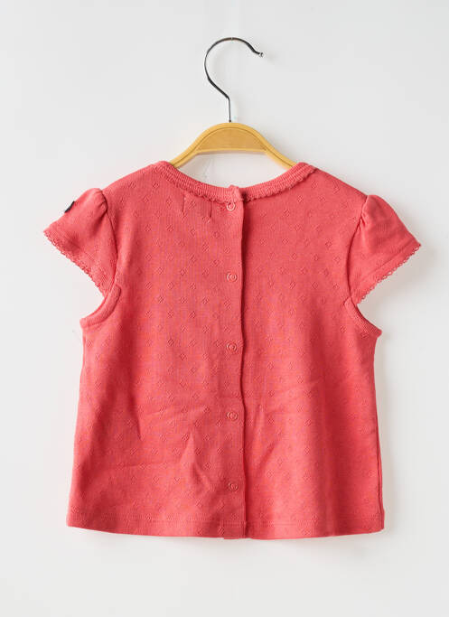 T-shirt stretch manches courtes rose ELLE EST OU LA MER fille