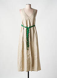 Robe longue tissage crêpe sans manche gris OTTOD'AME femme