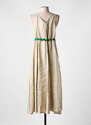 Robe longue tissage crêpe sans manche gris OTTOD'AME femme