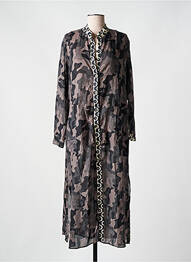 Robe longue manches longues manches longues gris AHIMARIA femme