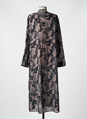 Robe longue manches longues manches longues gris AHIMARIA femme