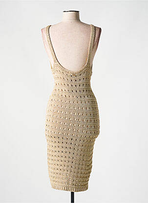 Robe mi-longue col v fines bretelles or PHO FIRENZE femme