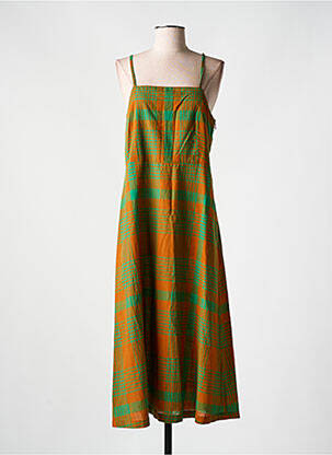 Robe longue manches bretelles ajustables fines bretelles vert NICE THINGS femme