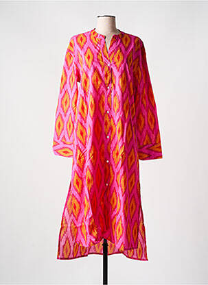 Robe mi-longue manches longues manches longues rose ZEN ETHIC femme