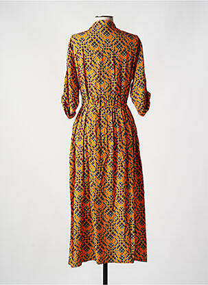 Robe longue coupe fluide manches 3/4 orange JUSTMINE femme