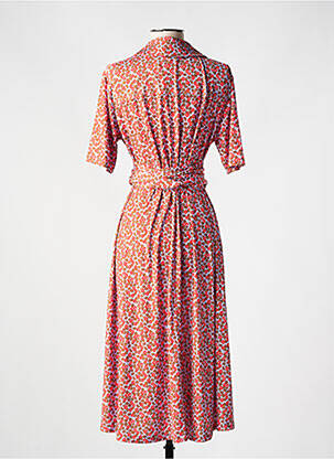Robe mi-longue imprimé fantaisie manches courtes violet JUSTMINE femme