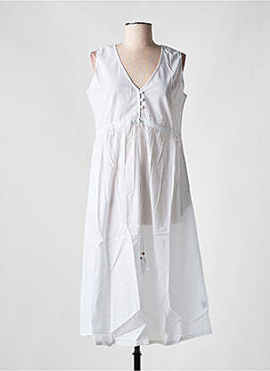 Robe mi-longue sans manche sans manche blanc ZEN ETHIC femme