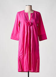 Robe mi-longue manches courtes manches courtes rose ZEN ETHIC femme