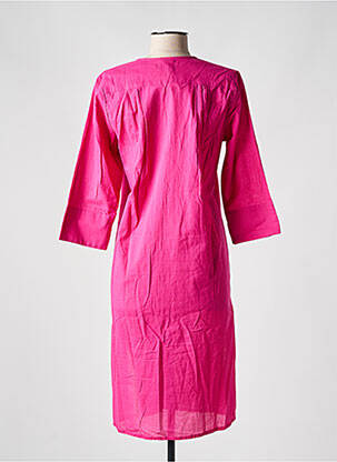 Robe mi-longue manches courtes manches courtes rose ZEN ETHIC femme