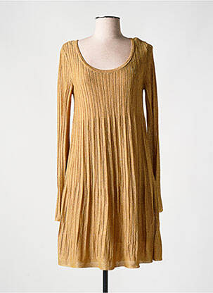 Robe courte coupe évasée manches longues or MISSONI femme