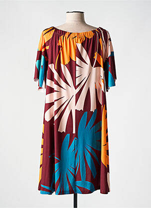 Robe courte manches courtes manches courtes rouge JUSTMINE femme