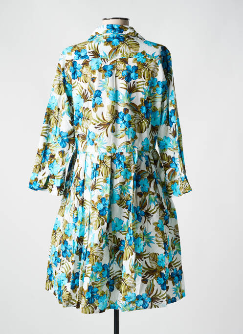 Robe mi-longue coupe évasée manches longues bleu 0039 ITALY femme