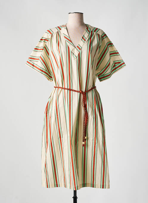 Robe mi-longue beige NIU pour femme