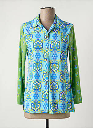 Chemisier imprimé fleurs manches longues bleu MALIPARMI femme
