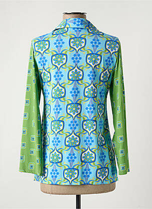 Chemisier imprimé fleurs manches longues bleu MALIPARMI femme