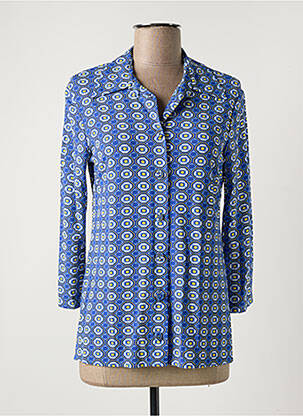 Chemisier coupe cintrée manches 3/4 bleu MALIPARMI femme