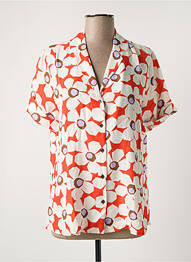 Chemisier manches courtes manches courtes rouge JUSTMINE femme