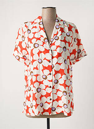 Chemisier manches courtes manches courtes rouge JUSTMINE femme