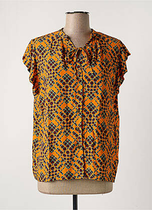 Chemisier manches courtes manches courtes orange JUSTMINE femme