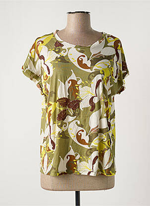 T-shirt stretch manches courtes vert MALIPARMI femme