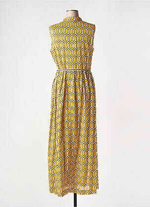 Robe longue imprimé fantaisie sans manche jaune NIU femme
