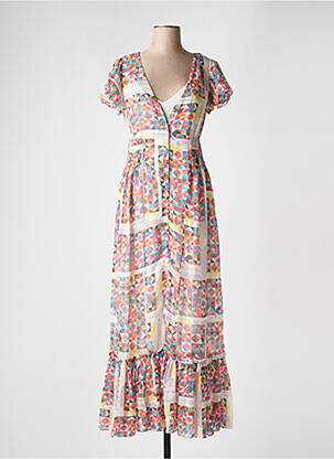 Robe longue imprimé fantaisie manches courtes rouge MISSONI femme