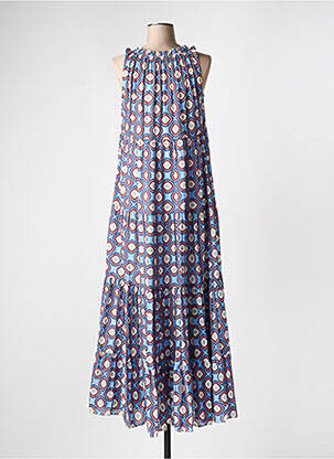 Robe longue imprimé fantaisie sans manche bleu 0039 ITALY femme