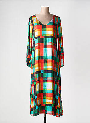 Robe mi-longue coupe fluide manches longues orange ALDO MARTIN'S femme