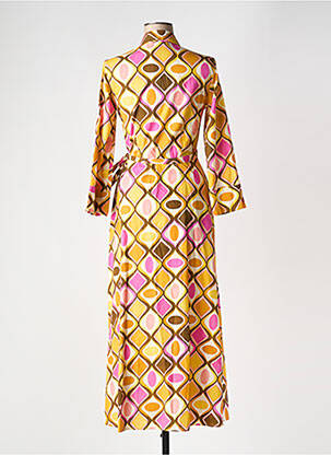 Robe longue tissage popeline manches longues jaune 0039 ITALY femme