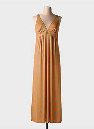 Robe longue sans manche sans manche orange JUSTMINE femme
