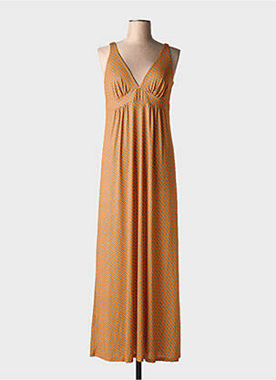 Robe longue sans manche sans manche orange JUSTMINE femme