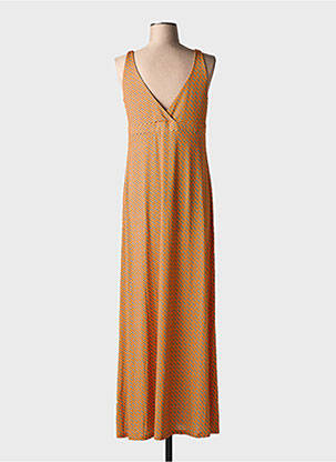 Robe longue sans manche sans manche orange JUSTMINE femme