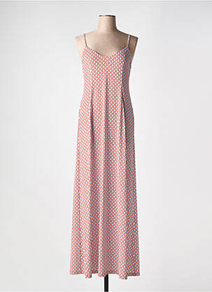 Robe longue manches bretelles ajustables fines bretelles rouge JUSTMINE femme